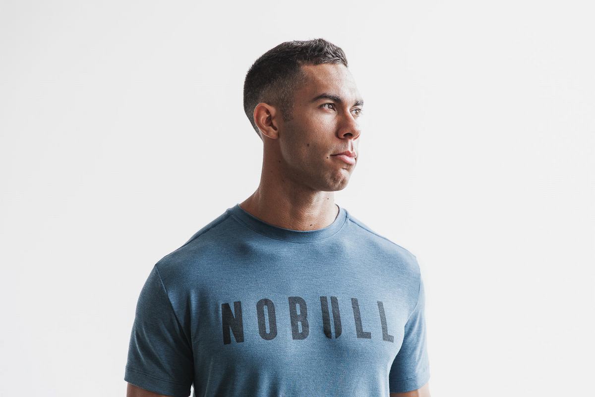 Nobull Men\'s T Shirts Deep Turquoise | Australia (CX3781)